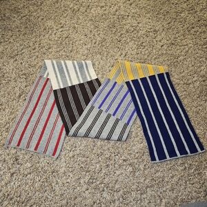 Drakes Barneys NY 100% Lambswool Color Block Striped Scarf Made In Scotland